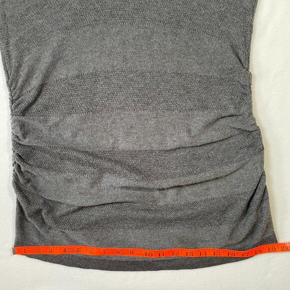 Debbie Morgan Charcoal Gray Cowl Neck Tunic Sweater Long Sleeves Ruched Size L - Picture 8 of 14